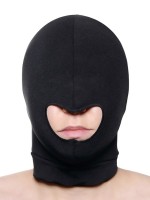 Master Series Blow Hole Open Mouth Spandex Hood: Kopfmaske, schwarz