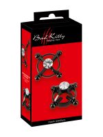 Bad Kitty: Edelstahl-Nippelklemmen, schwarz