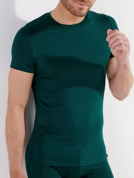 HOM Tencel Soft: T-Shirt, dunkelgrün