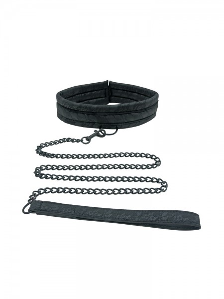 Midnight Lace Collar and Lesh: Halsband mit Leine, schwarz