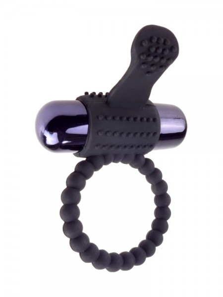 Vibrating Silicone Super Ring: Vibro-Penisring, schwarz