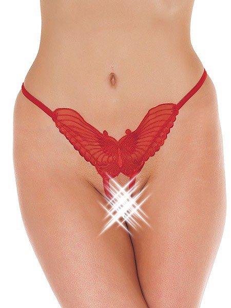 Ouvert-Tanga: Schmetterling, rot