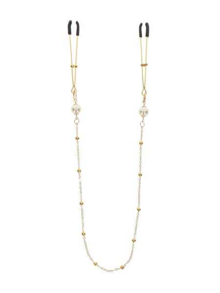 TABOOM Tweezers Pearl & Chain: Nippelklemmen, gold