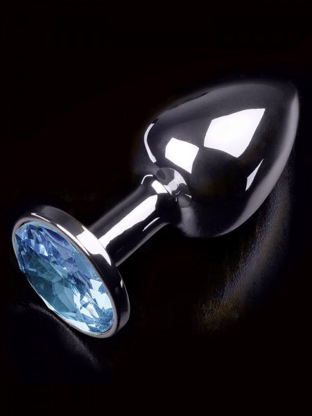 Dolce Piccante Jewellery Small: Edelstahl-Analplug, silber/blau