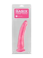 Basix Rubber Works Slim Seven: Naturdildo, pink