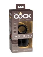 King Cock Crown Jewels Vibe Swinging Balls: Vibrierender Penisring, schwarz