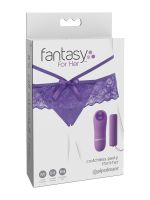 Crotchless Panty Thrill-Her: Vibro-Ouvertslip mit Fernbedienung, lila