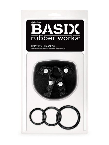 Basix Rubber Works Universal Harness: Strap-On Harness, schwarz