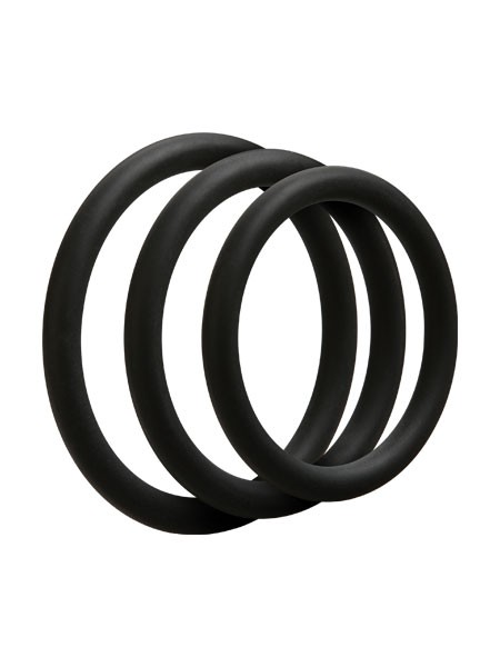 OptiMale 3 C-Ring Set Thin: Penisringe-Set, schwarz