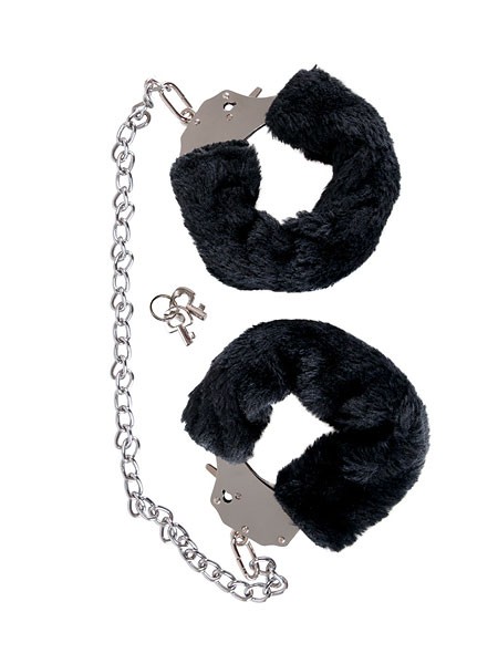 The Bigger Handcuffs: Plüsch-Handschellen, schwarz