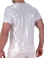 MANSTORE M2323: Casual T-Shirt, weiß/silber