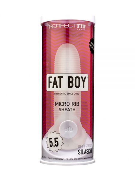 Perfect Fit Fat Boy Micro Rib Sheath 5.5: Penishülle, transparent