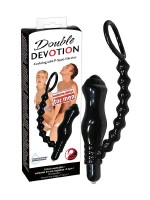 Double Devotion: Penisring mit Analvibrator, schwarz