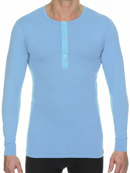 Bruno Banani Cotton Coloured: Button Long Shirt, azur