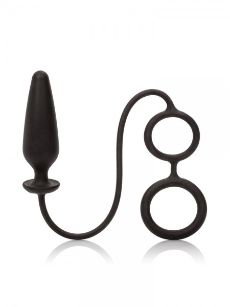 Dr.Joel Probe &amp; Dual Ring: Penis- und Hodenring mit Plug, schwarz