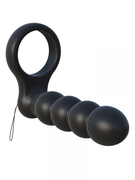 C-Ringz Double Penetrator: Vibro-Penisring mit Analdildo und Fernbedienung, schwarz
