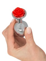 Rose Butt Plug: Aluminium-Analplug, silber