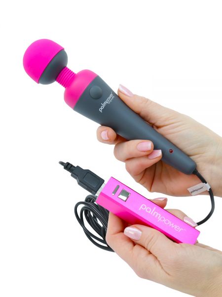 Palm Power Plug &amp; Play: Wandvibrator, schwarz/pink