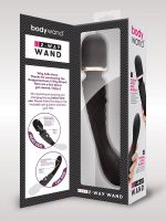 Body Wand Luxe 2-Way large: 2in1 Wandvibrator, schwarz