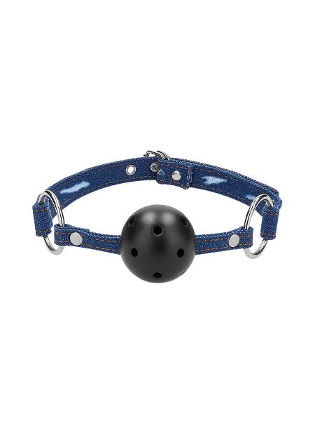 Ouch! Breathable Ball Gag: Mundknebel, jeans-blau
