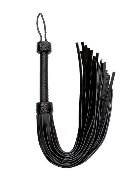 Ouch! Pain Heavy Leather Tail Flogger: Leder-Peitsche, schwarz