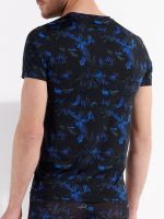 HOM Grant: V-Neck-Shirt, schwarz print