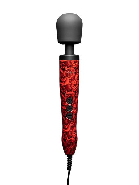 DOXY Wand Massager Rose Pattern: Wandvibrator, schwarz/red roses