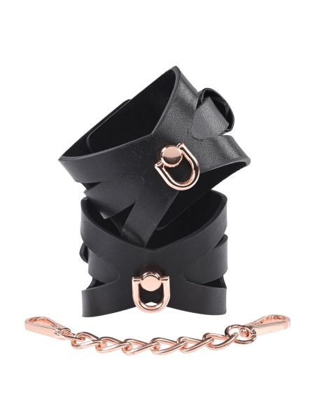 Sex & Mischief Brat Handcuffs: Handfesseln, schwarz/roségold