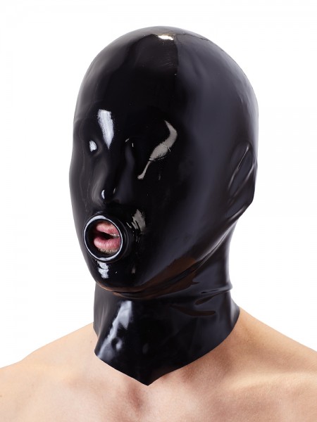 Latex-Kopfmaske, schwarz