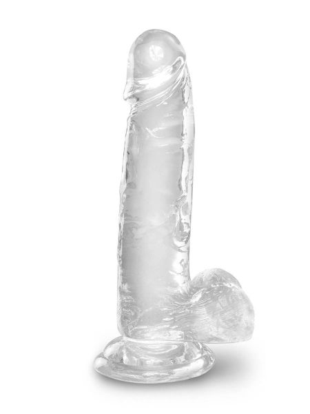 King Cock Clear 7": Naturdildo mit Hoden, transparent