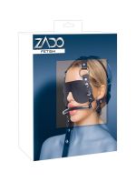 Zado Leder-Trense mit Augenmaske, schwarz