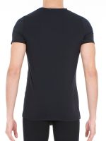 HOM Supreme Cotton: V-Neck-Shirt, schwarz