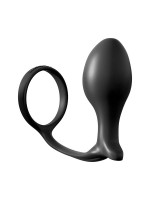Anal Fantasy Ass-Gasm Advanced: Analplug mit Penis-/Hodenring, schwarz