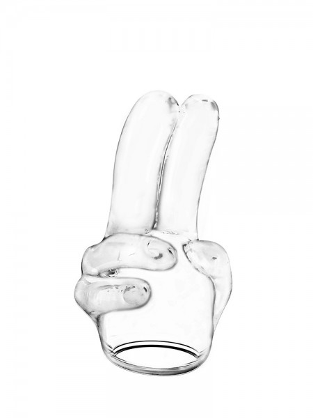 Power Wand Double Finger: Vibratoraufsatz, transparent