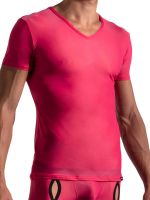 MANSTORE M2178: V-Neck-Shirt, flamingo