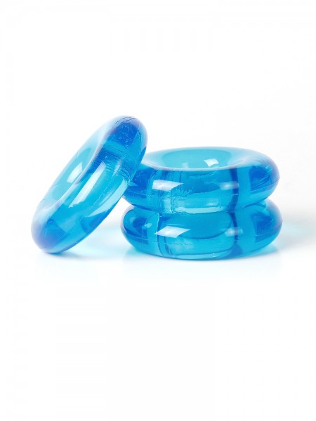 Sport Fucker Chubby Rubber: Penisringe-Set, blau