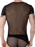 Eros Veneziani Nevio: V-Neck-Shirt, schwarz