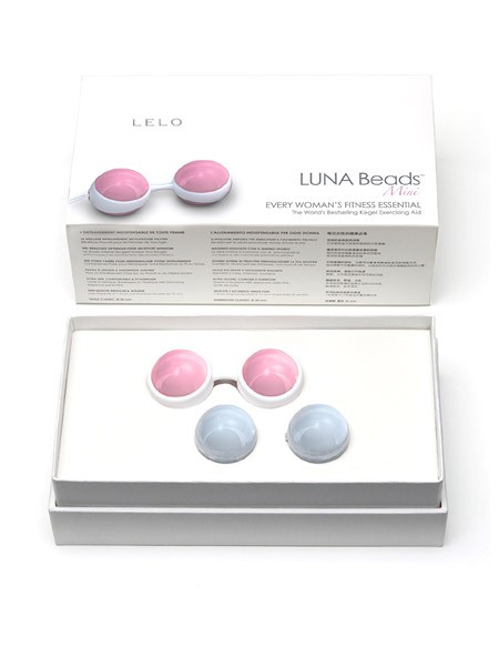 Lelo Luna Beads Mini: Liebeskugel-Set, hellblau/rosa