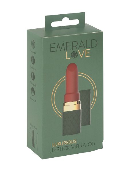Emerald Love: Luxuriöser Minivibrator im Lippenstiftdesign, grün