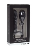 Ouch! Inflatable Silicone Twist: Pump-Dildo, schwarz