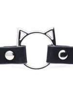 Master Series Kinky Kitty: Halsband mit O-Ring, schwarz/silber
