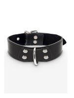 TABOOM Elegant D-Ring Collar: Kunstleder-Halsfessel, schwarz