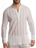 L'Homme Benares: Loungeshirt, weiß
