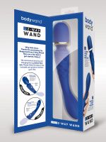 Body Wand Luxe 2-Way large: 2in1 Wandvibrator, blau