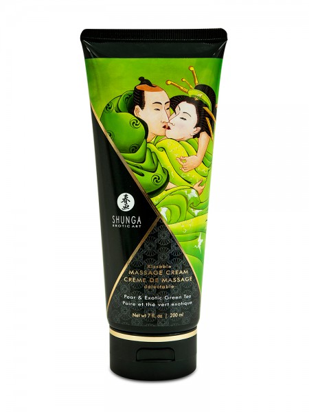 Shunga Kissable Massage Cream Pear &amp; Exotic Green Tea (200 ml)