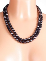 Bracli Atame: Perlenkette, schwarz