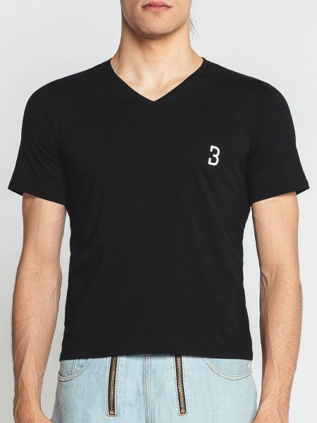 Bracq Basic Range: V-Neck-Shirt, schwarz