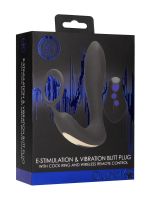Ouch! E-Stim & Vibration: Elektro-Vibro-Analplug mit Cockring, schwarz