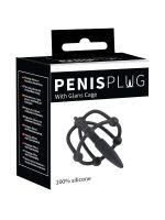 Penis Plug with Glans Cage: Penisplug mit Eichelkäfig, schwarz