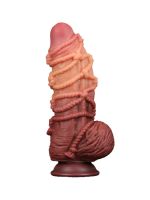 LOVE TOY Nature Cock dual-layered 9,5'' #1: Extrem-Dildo, braun-nude